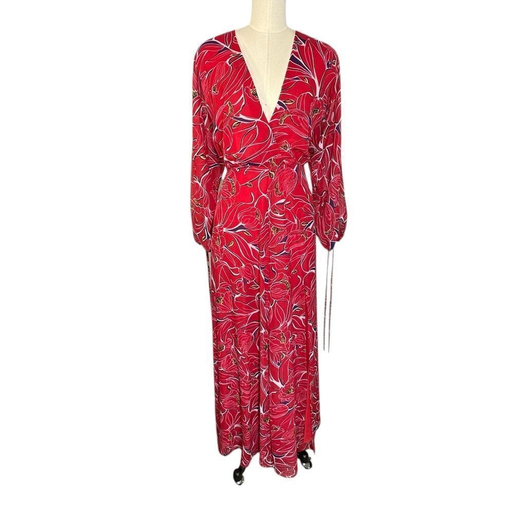 Amanda Uprichard Red Floral Maxi Dress